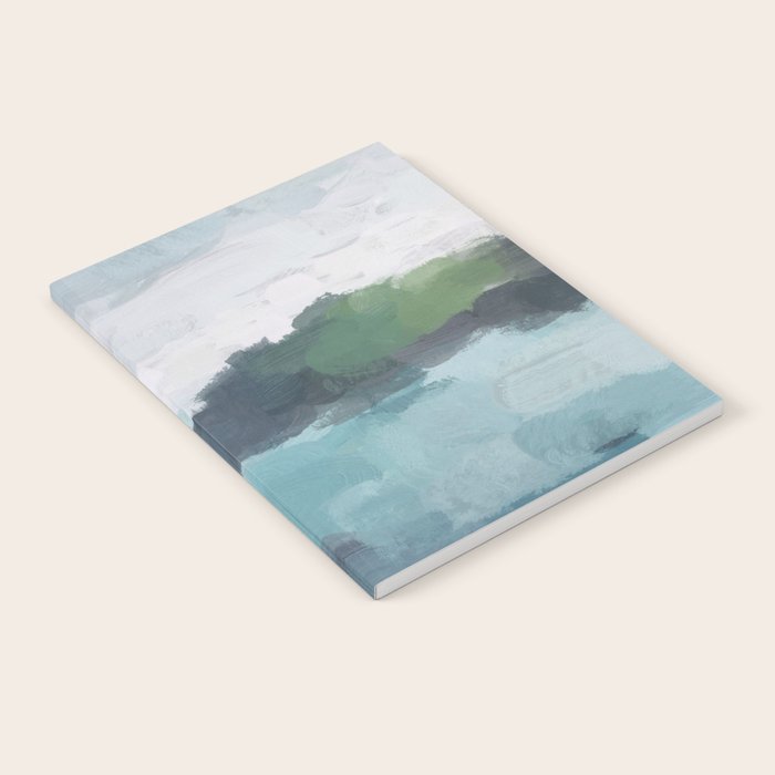Island in the Distance I - Aqua Blue Green Abstract Art Painting Notebook Gallery Image 2