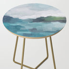 Island in the Distance I - Aqua Blue Green Abstract Art Painting Side Table Gallery Image 2