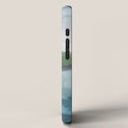 Island in the Distance I - Aqua Blue Green Abstract Art Painting iPhone Case Gallery Image 2