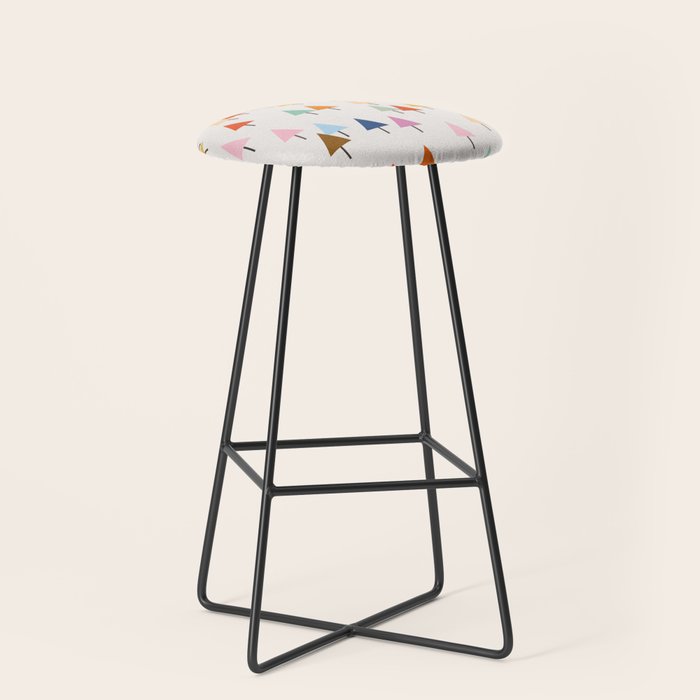 Pastel Triangle Trees: Cozy Winter Vibes with Modern Charm Stool Gallery Image 1