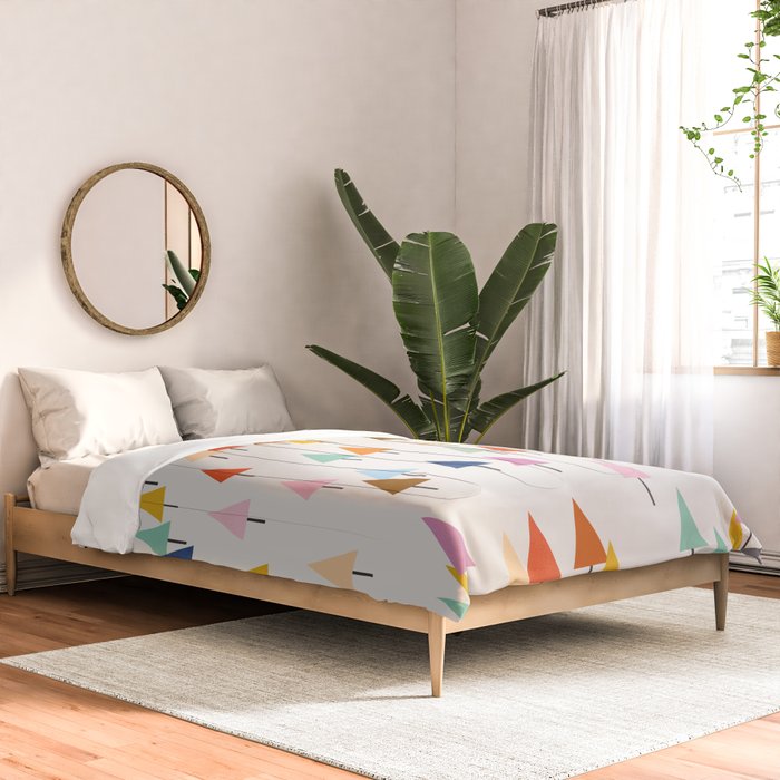 Pastel Triangle Trees: Cozy Winter Vibes with Modern Charm Comforter Gallery Image 2