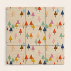 Pastel Triangle Trees: Cozy Winter Vibes with Modern Charm Wood Wall Art Gallery Image 1