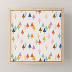 Pastel Triangle Trees: Cozy Winter Vibes with Modern Charm Mini Art Print Gallery Image 1