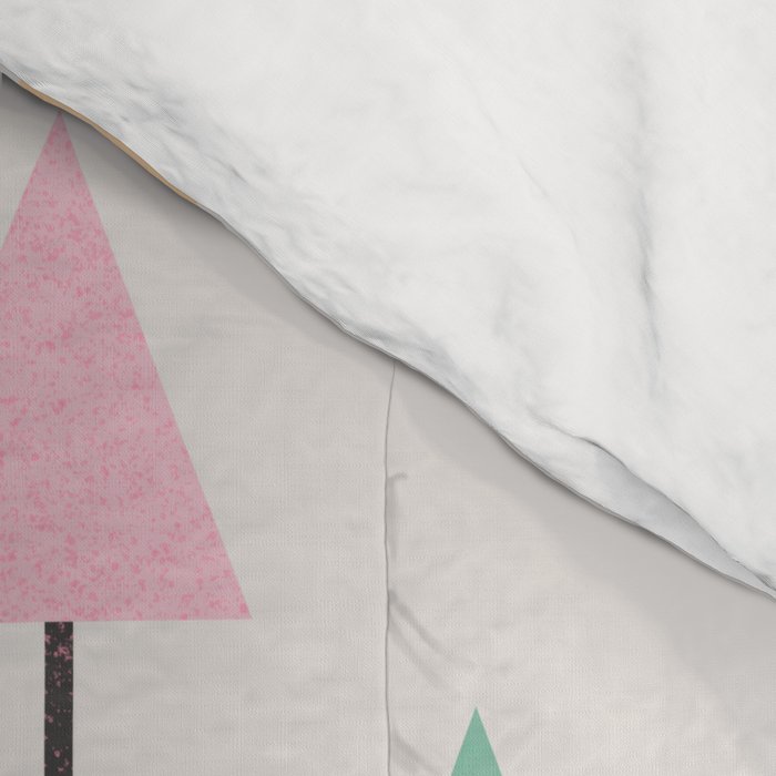 Pastel Triangle Trees: Cozy Winter Vibes with Modern Charm Comforter Gallery Image 4