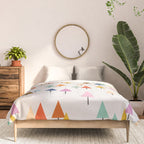 Pastel Triangle Trees: Cozy Winter Vibes with Modern Charm Comforter Gallery Image 3