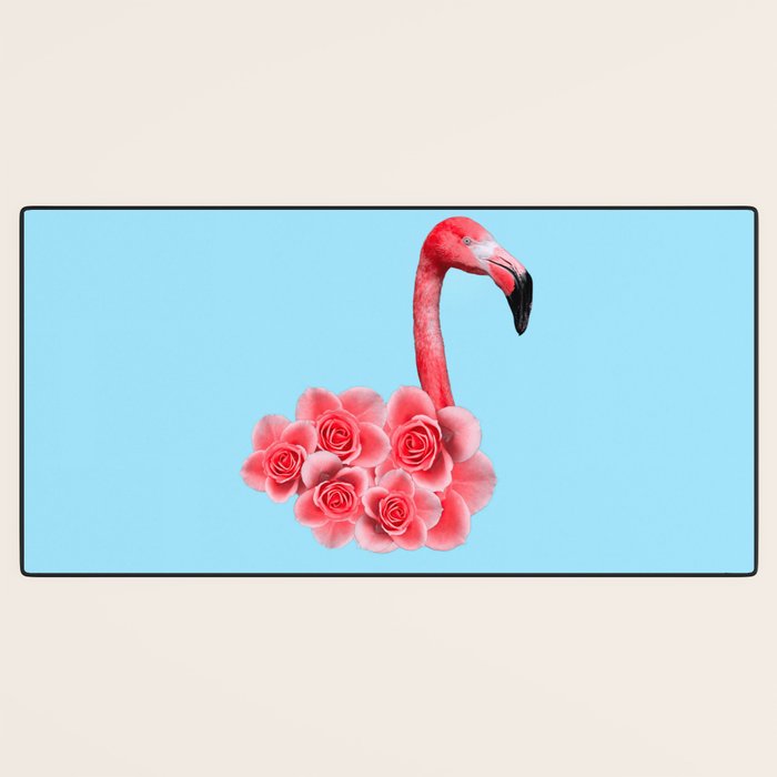 Flamingo Flowers: Pop Animals Desk Mat Gallery Image 3