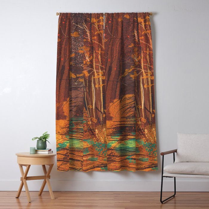Autumn walk Window Curtain Gallery Image 5