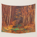 Autumn walk Wall Tapestry Gallery Image 4