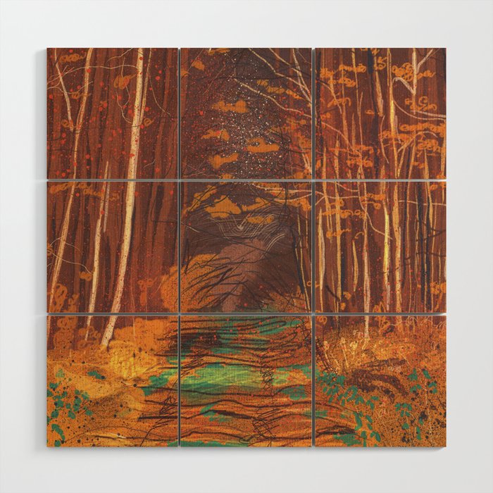 Autumn walk Wood Wall Art Gallery Image 1