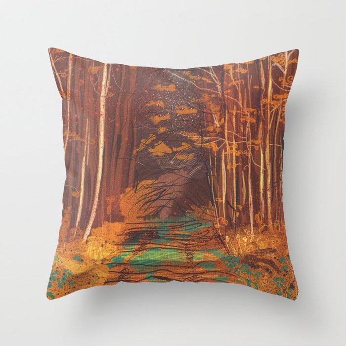 Autumn walk Throw Pillow Gallery Image 6