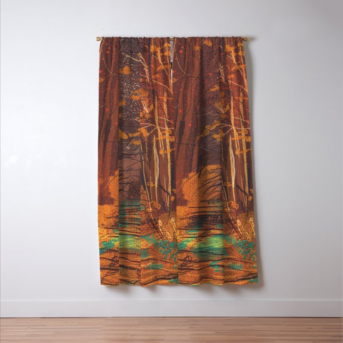 Autumn walk Window Curtain Gallery Image 3