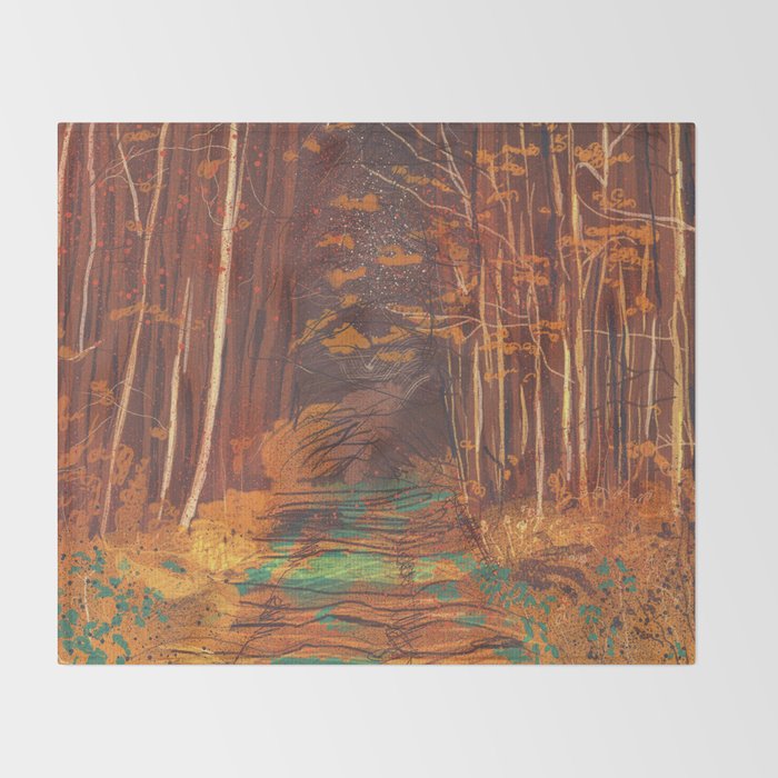 Autumn walk Throw Blanket Gallery Image 2