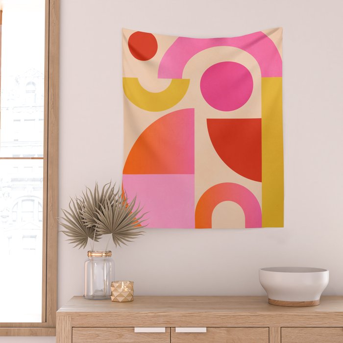 Geometric Shapes 201 Wall Tapestry Gallery Image 2