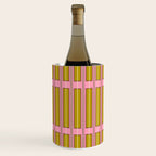 Eclectic Geometric Geo Box Striped Pattern in Pink Chartreuse Brown Cream Wine Chiller Gallery Image 1