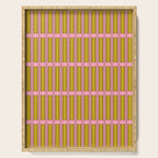Eclectic Geometric Geo Box Striped Pattern in Pink Chartreuse Brown Cream Serving Tray Gallery Image 1