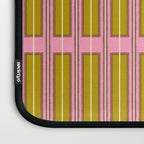 Eclectic Geometric Geo Box Striped Pattern in Pink Chartreuse Brown Cream Laptop Sleeve Gallery Image 3