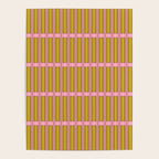 Eclectic Geometric Geo Box Striped Pattern in Pink Chartreuse Brown Cream Poster Gallery Image 4