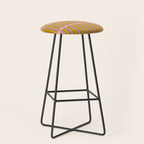 Eclectic Geometric Geo Box Striped Pattern in Pink Chartreuse Brown Cream Stool Gallery Image 1