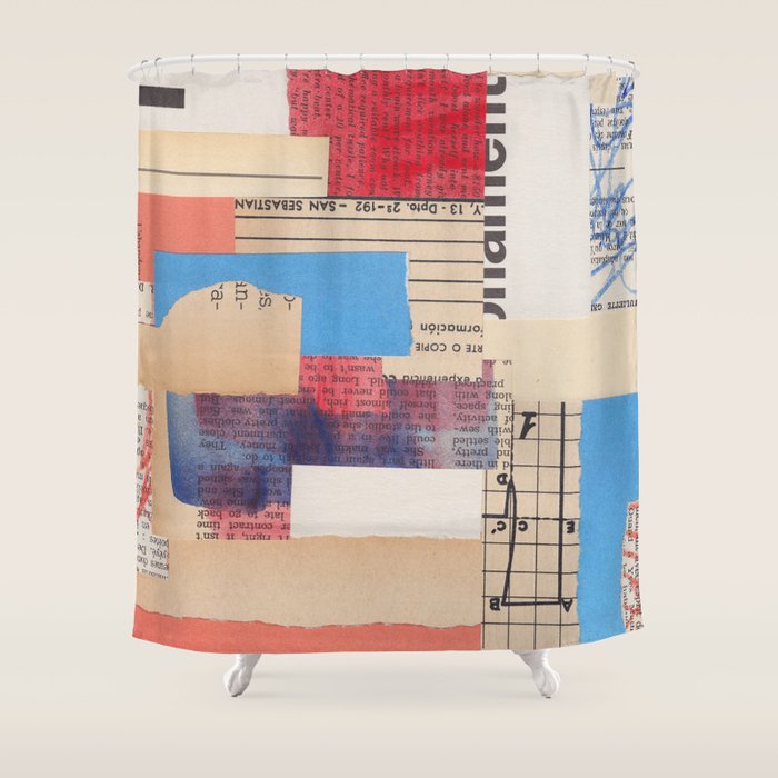 Abstract Mixed Media Collage #2 Shower Curtain Gallery Image 1