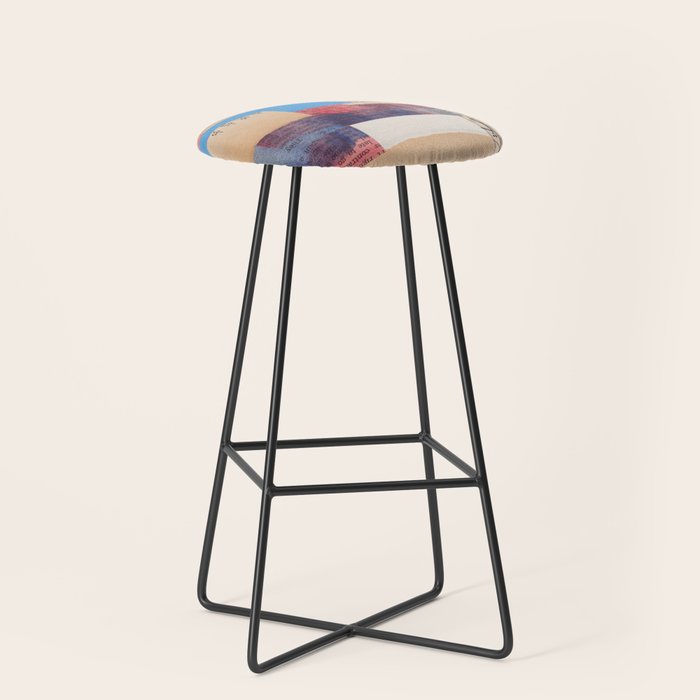 Abstract Mixed Media Collage #2 Stool Gallery Image 1