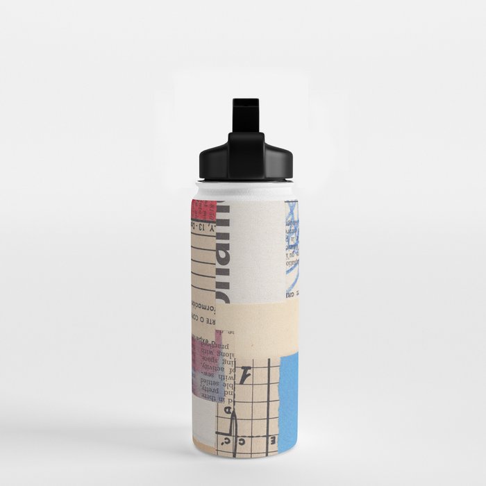 Abstract Mixed Media Collage #2 Water Bottle Gallery Image 2