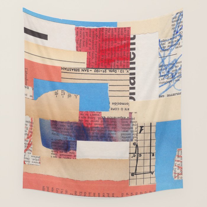 Abstract Mixed Media Collage #2 Wall Tapestry Gallery Image 1
