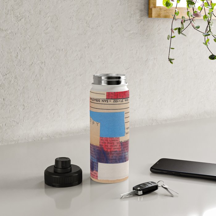 Abstract Mixed Media Collage #2 Water Bottle Gallery Image 4