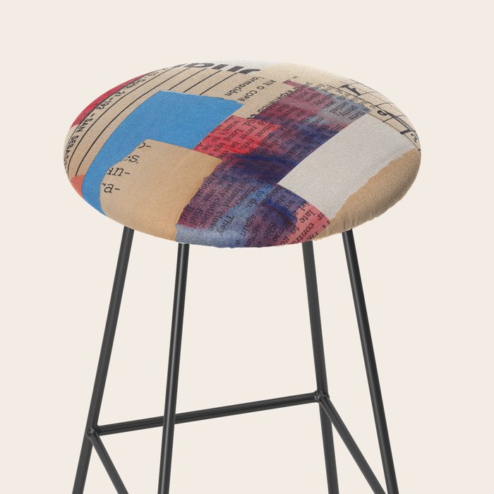 Abstract Mixed Media Collage #2 Stool Gallery Image 2