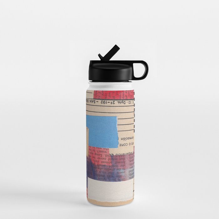 Abstract Mixed Media Collage #2 Water Bottle Gallery Image 1