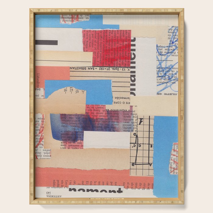Abstract Mixed Media Collage #2 Serving Tray Gallery Image 1