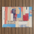 Abstract Mixed Media Collage #2 Outdoor Rug Gallery Image 1