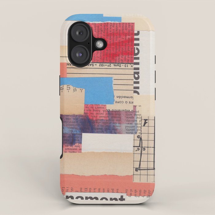 Abstract Mixed Media Collage #2 iPhone Case Gallery Image 1