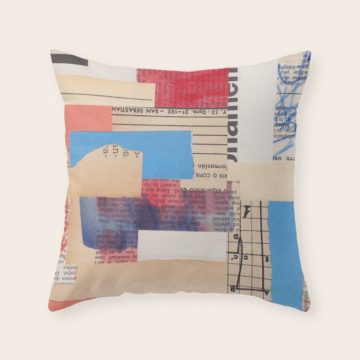 Abstract Mixed Media Collage #2 Throw Pillow Gallery Image 1