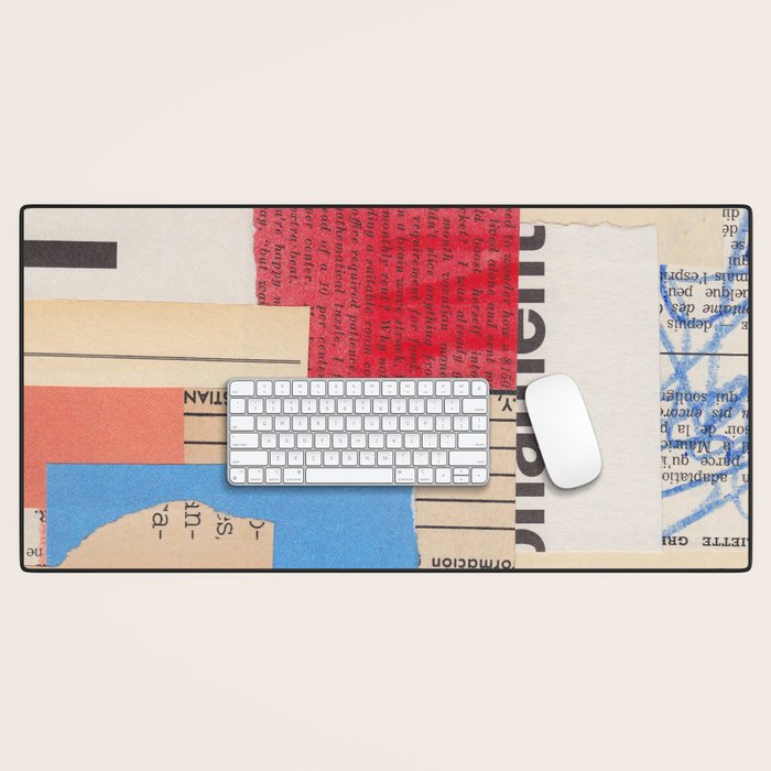 Abstract Mixed Media Collage #2 Desk Mat Gallery Image 1