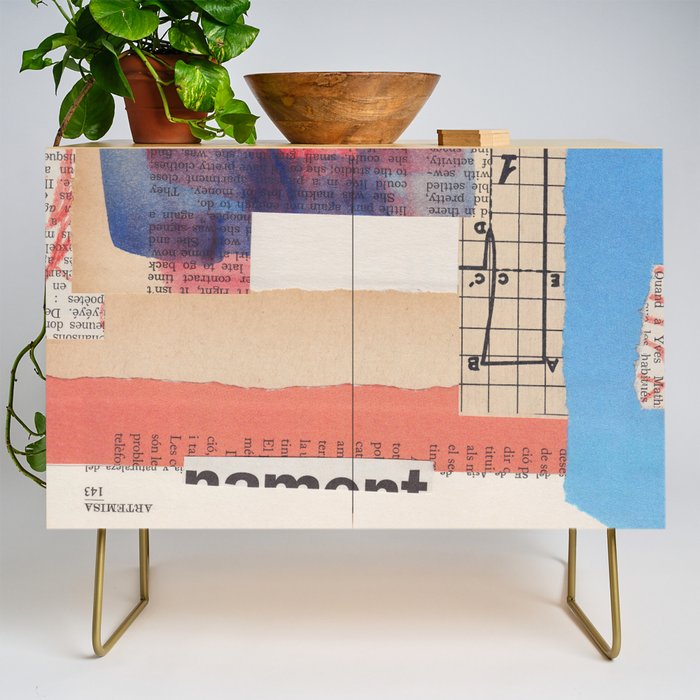 Abstract Mixed Media Collage #2 Credenza Gallery Image 1