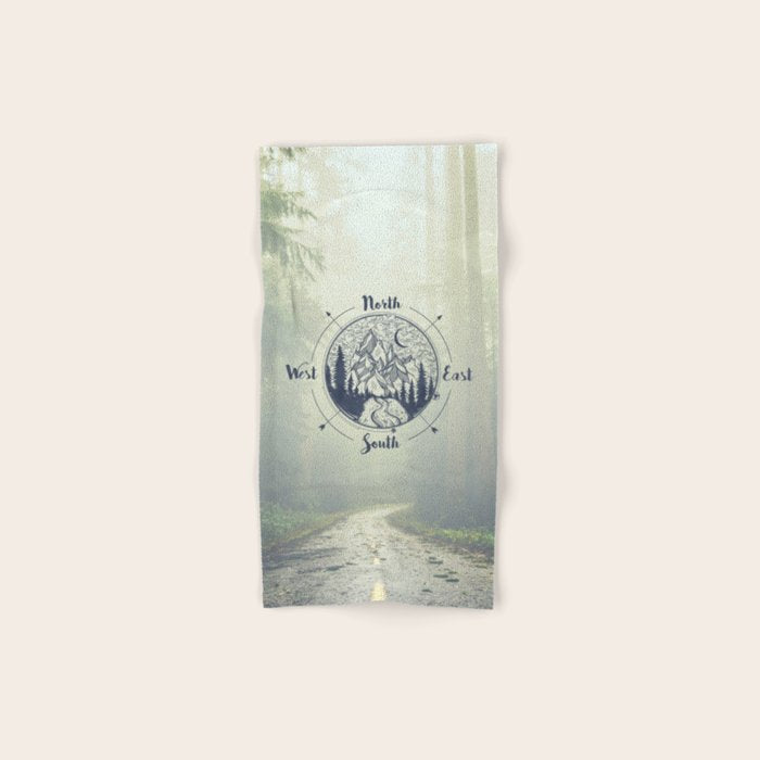 Compass Mountain Road Trip Bath Towel Gallery Image 1