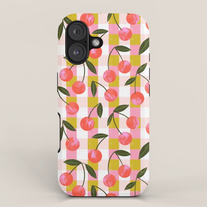 Cherries on Gingham iPhone Case Gallery Image 1