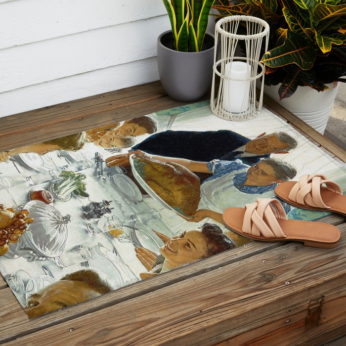 Norman Rockwell Freedom from Want Outdoor Rug Gallery Image 2