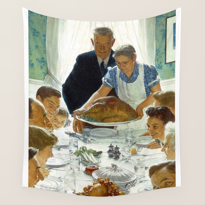 Norman Rockwell Freedom from Want Wall Tapestry Gallery Image 4