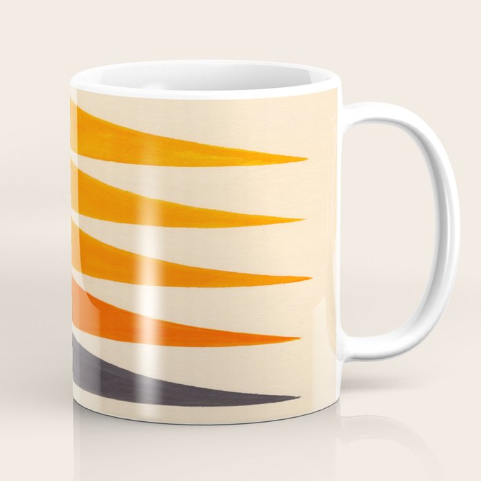 Vintage Scandinavian Orange Geometric Triangle Pattern Coffee Mug Gallery Image 1