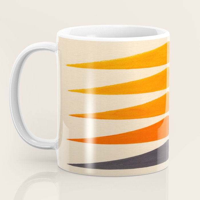 Vintage Scandinavian Orange Geometric Triangle Pattern Coffee Mug Gallery Image 3