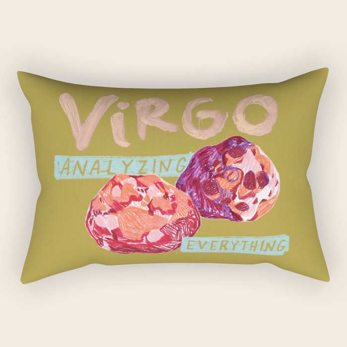 Virgo Perfection in Mustard Yellow | Zodiac Series Rectangular Pillow Gallery Image 2