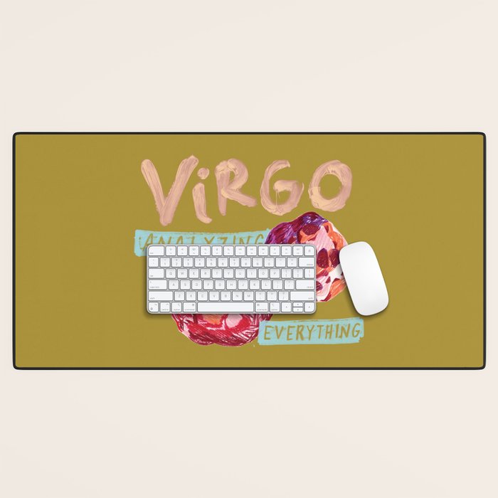 Virgo Perfection in Mustard Yellow | Zodiac Series Desk Mat Gallery Image 1