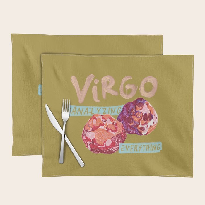 Virgo Perfection in Mustard Yellow | Zodiac Series Placemat Gallery Image 1