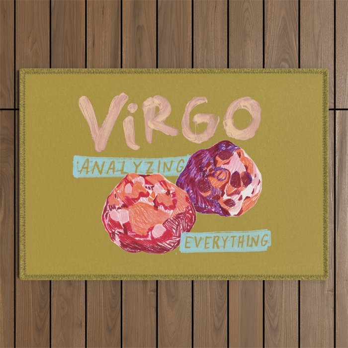Virgo Perfection in Mustard Yellow | Zodiac Series Outdoor Rug Gallery Image 1