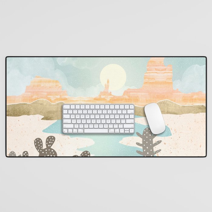 Retro Desert Oasis Desk Mat Gallery Image 1
