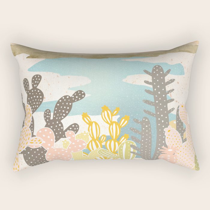 Retro Desert Oasis Rectangular Pillow Gallery Image 1