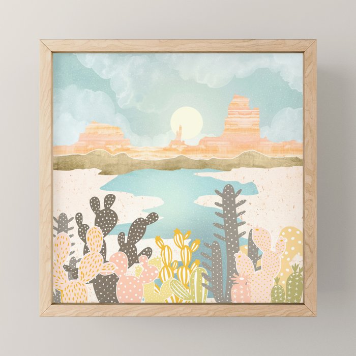 Retro Desert Oasis Mini Art Print Gallery Image 1
