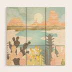 Retro Desert Oasis Wood Wall Art Gallery Image 1
