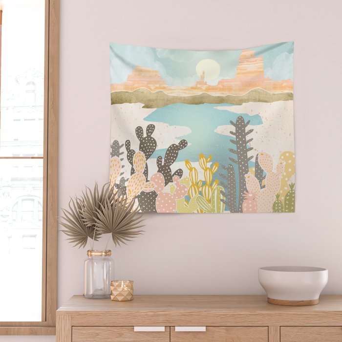 Retro Desert Oasis Wall Tapestry Gallery Image 2